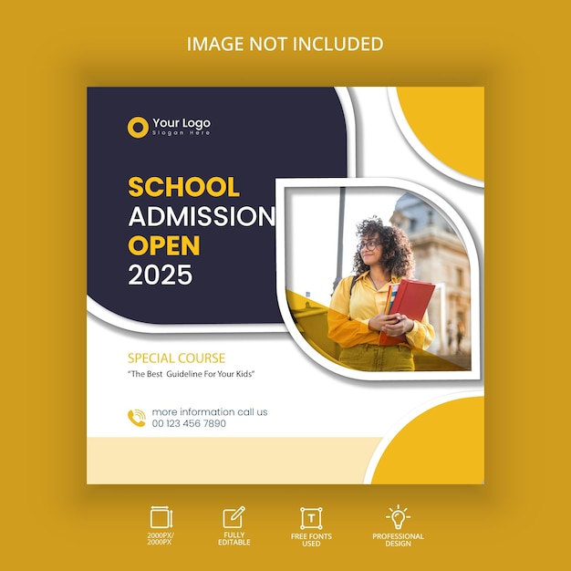 Modern school admission banner design 10