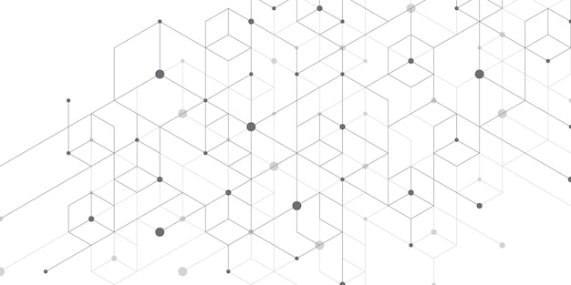 Modern technology vector illustration with square grid banner template cubes texture