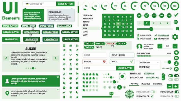 modern ui kit featuring a collection of essential buttons icons and navigation elements for websites and mobile apps ideal for responsive design and dashboards