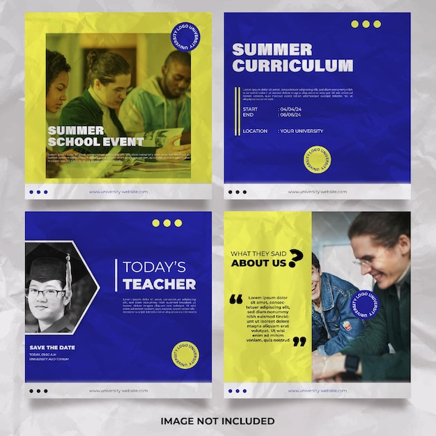 Modern university social media template design