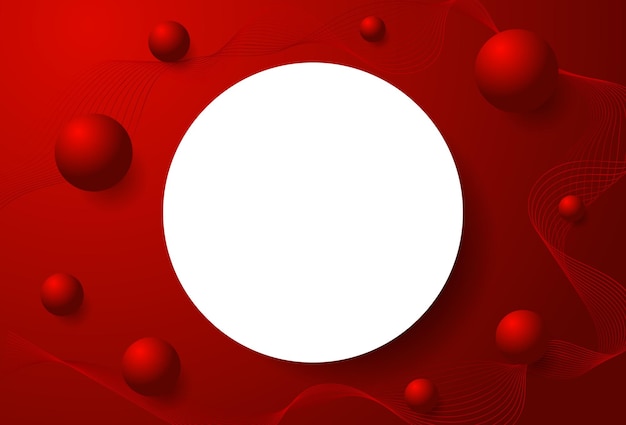 modern white circle frame with red bubble abstract background bg beauty vector illustration