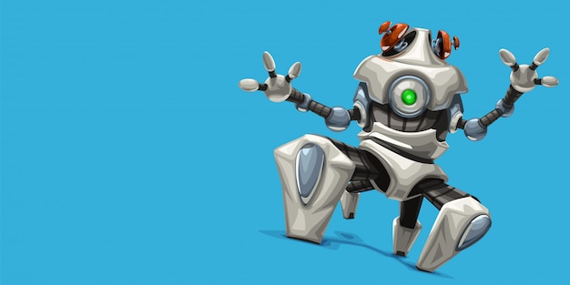 modern white four leg robot