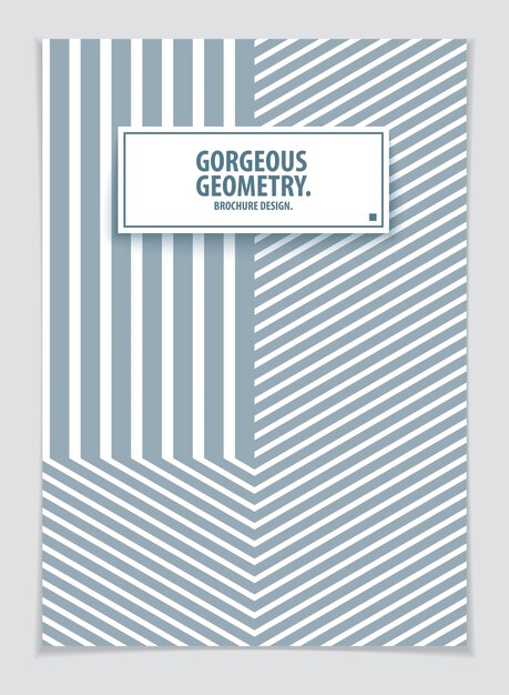Moderne minimal mal brosjyre, løpeseddel, plakat. Vektor geometrisk mønster abstrakt bakgrunn. Stripet linje teksturert geometrisk illustrasjon. A4-utskriftsformat.