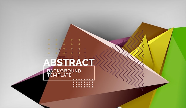 Moderne plakatmal for 3D-trekantet geometrisk bakgrunnsdesign