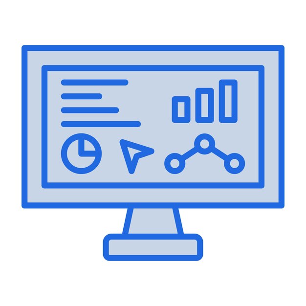 Monitoring Blue Tone Illustration