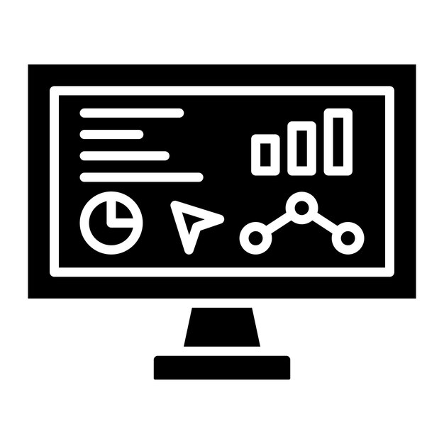 Monitoring Glyph Solid Black Illustration