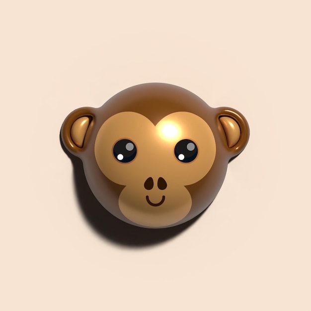 Monkey Inflated Editable Animal Face Design Template