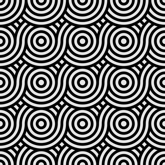 monochrome abstract geometric interlocking circle