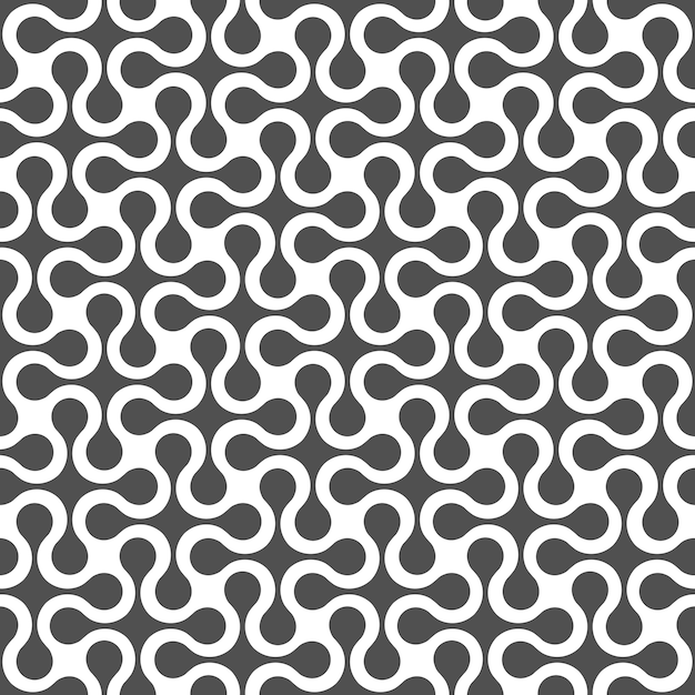 Monochrome curved geometric seamless pattern