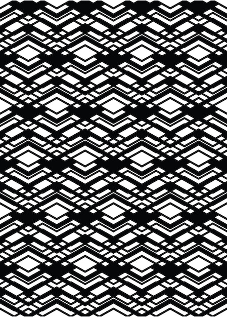 monochrome geometric art seamless pattern, vector mosaic black and white interweave background. symmetric illusive artificial backdrop.