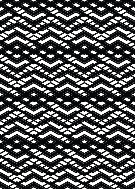 monochrome geometric art seamless pattern, vector mosaic black and white interweave background. symmetric illusive artificial backdrop.