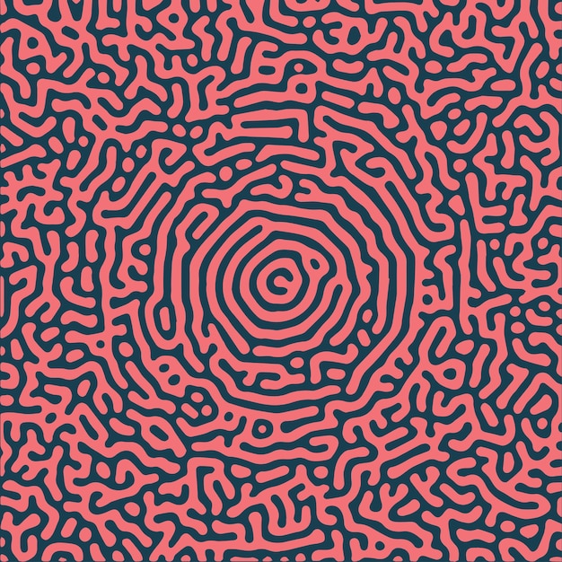 Monochrome reaction diffusion Organic spiral circular shapes abstract turing pattern background