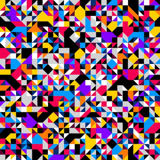 Mosaic seamless background, vector chaotic abstract geometric tiling background, interior design element or wallpaper, wrapping paper or web design.