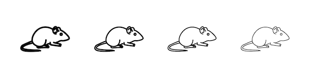 mouse animal icon Outline sign symbol set