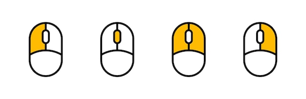 Mouse button click icon set Scroll function indicator symbol Mouse wheel scroll button