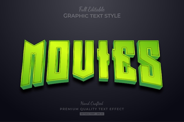 Movies Green Editable Text Effect Font Style