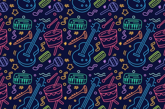 Music Instrument Seamless Pattern