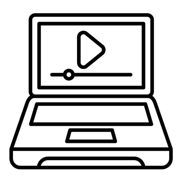 Music Playing Line Illustration