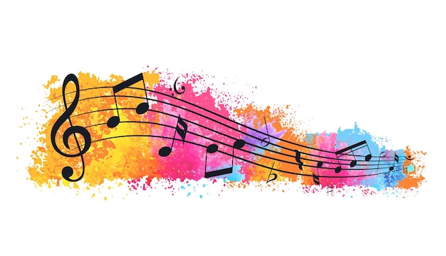 Music sheet Musical note set in colorful background