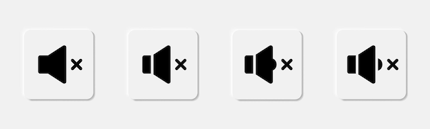 Mute icon set Sound icon in glyph Speaker sign in black Mute symbol Sound sign in glyph Mute icon