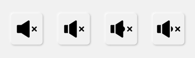 Mute icon set Sound icon in glyph Speaker sign in black Mute symbol Sound sign in glyph Mute icon