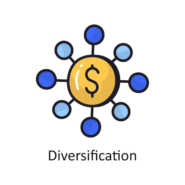 Mutual Funds vector outline doodle Design illustration Symbol on White background EPS 10 File