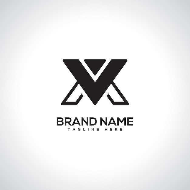mv vm abstract monogram letter logo design initial vector symbol