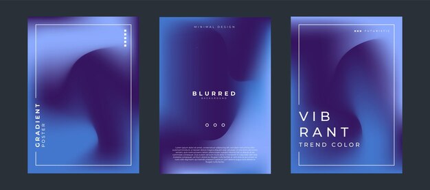 Neon colors flyer template Gradient mesh poster set