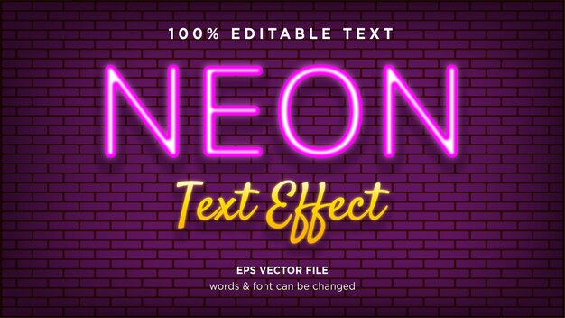 Neon text effect wall background