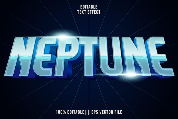 Neptune Editable Text Effect 3D Modern Style