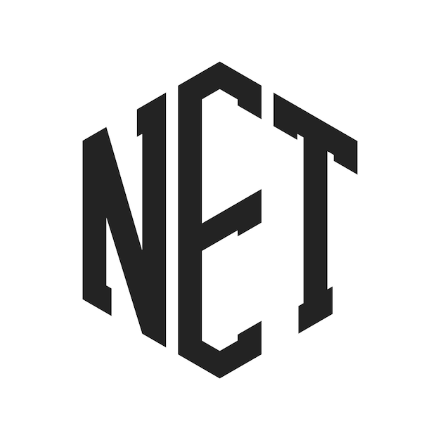 NET Logo Design Initial Letter NET Monogram Logo using Hexagon shape