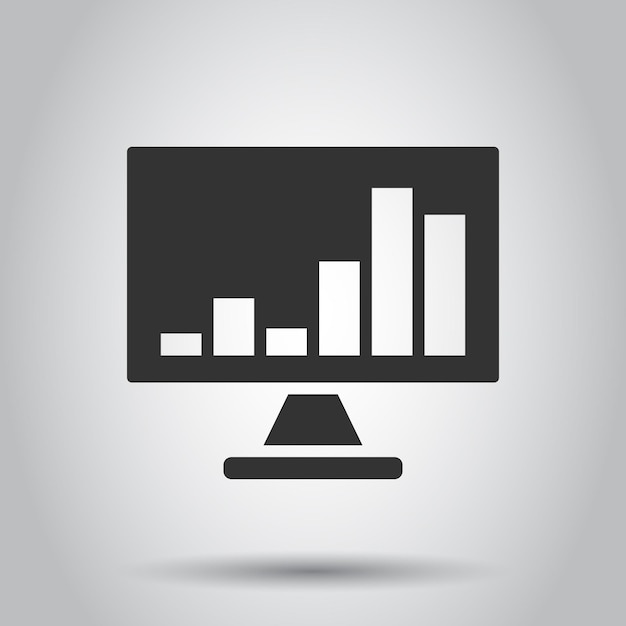 Nettstedsanalyseikon i flat stil SEO-datavektorillustrasjon på hvit isolert bakgrunn Datadiagram forretningskonsept