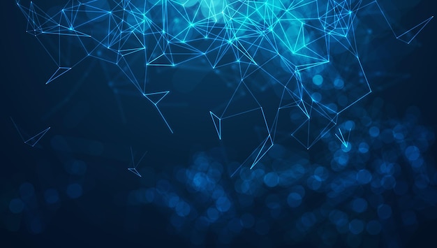 network backgroung Abstract connected dots and lines onCommunication and technology network concept