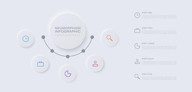 neumorphic circle elements for infographic