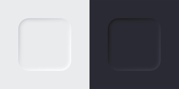 neumorphic square set web elements buttons 3d design vector eps 10