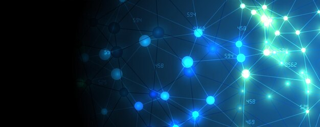 neural network concept connected cells with links high technology process abstract background