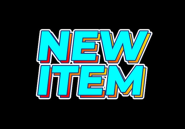 New item text effect in blue color