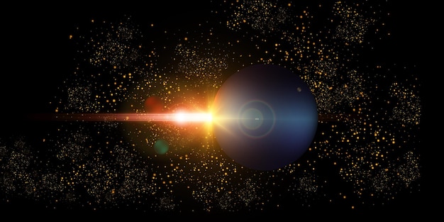 new star bright sun view from space.
