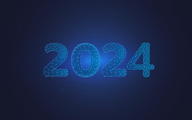New year 2024 wireframe image style