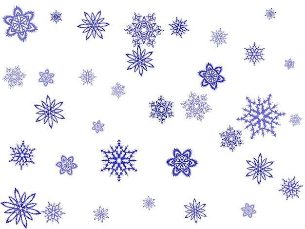 New Year card border pattern template with simple snowflake elements isolated
