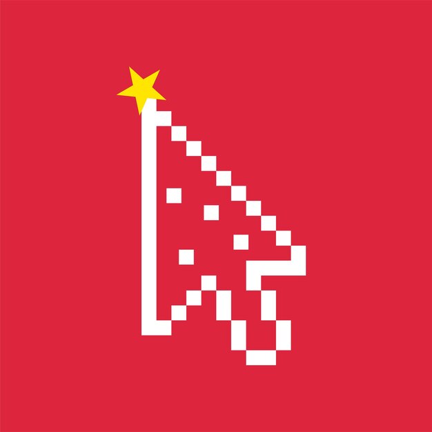 New Year Tech Symbols in Computer and Programming Style for IT Companies