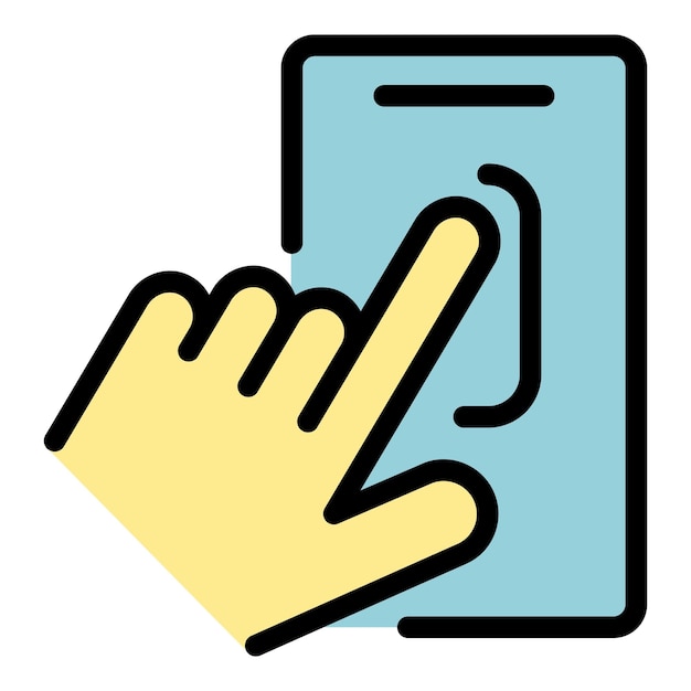 news feed in smartphone icon outline news feed in smartphone vector icon color flat isolated