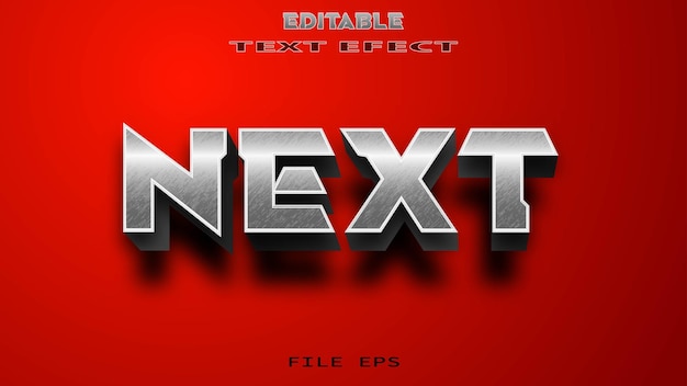 next text efect metal color