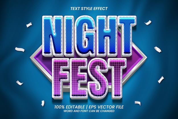 Night Fest 3D Editable Text Effect