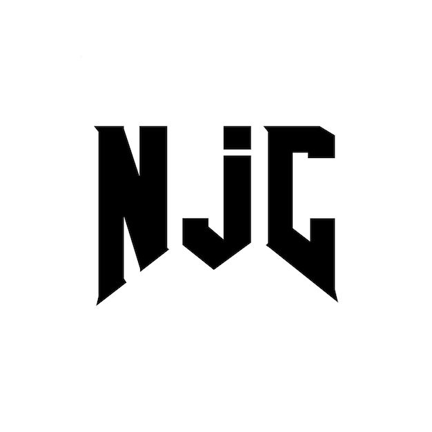 NJC letter logo design for technology company NJC logo design black and white color combination NJC logo NJC vector NJC design NJC icon NJC alphabet NJC typography logo design