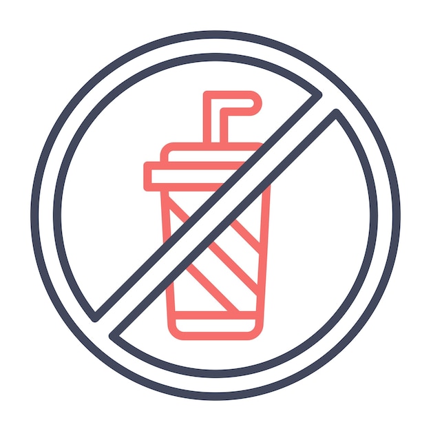 No Fast Food Vector Illustration Style