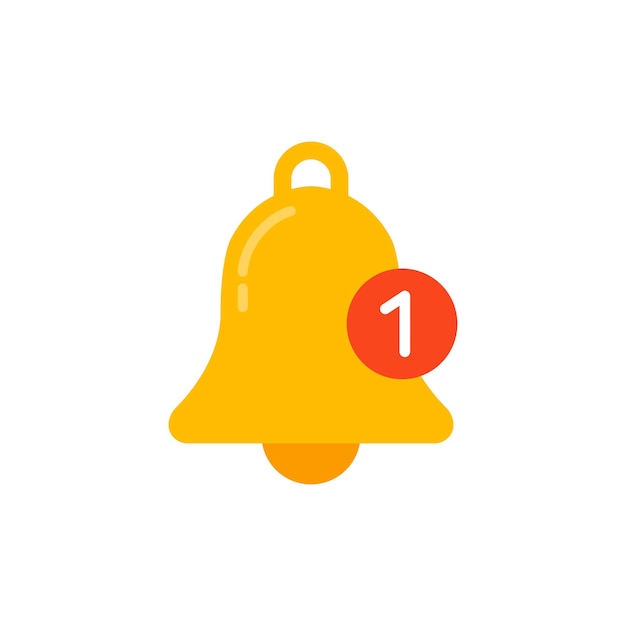 Notification bell icon in flat style Incoming inbox message vector illustration on isolated background Ringing bell sign business concept