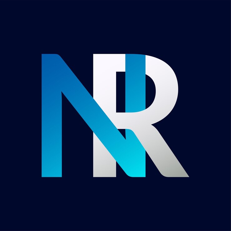 Vektor nr bokstav logo design vektor mal