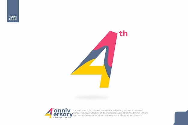 Number 4 logo icon design 4th birthday logo number anniversary 4