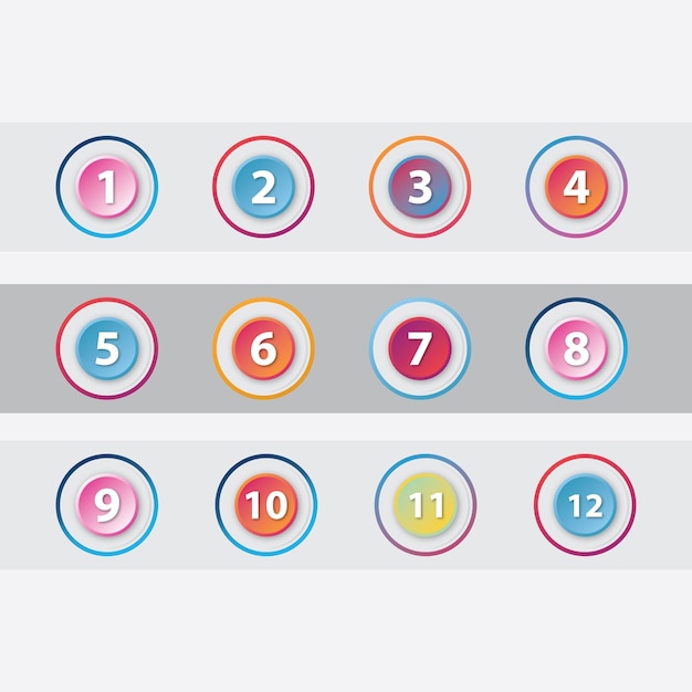 Number of buttons with the numbers 1 to 12 on them